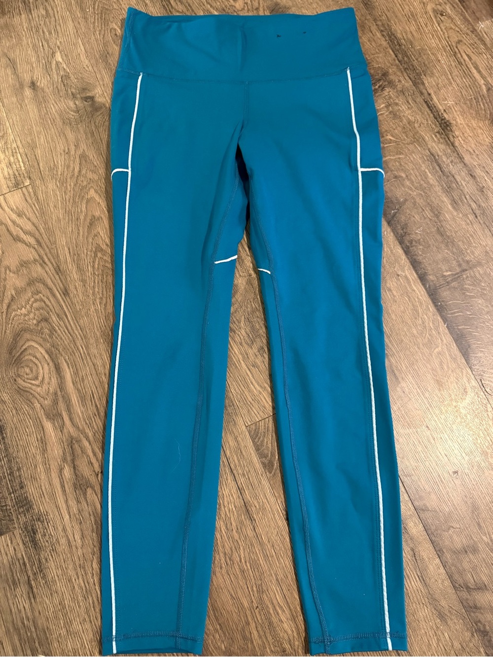 Xersion Teal Performance Leggings with White Logo